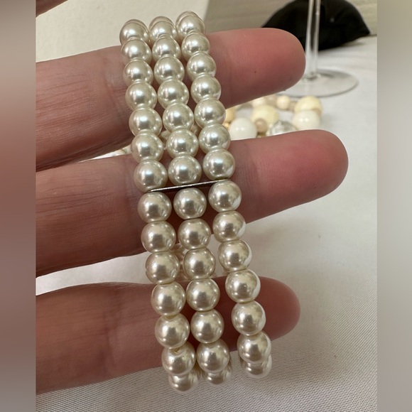 Set of 8 vintage stretch bead bracelets - Picture 7 of 10